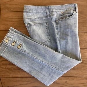 Talbots Light Blue Denim with Button Accent Size 8
